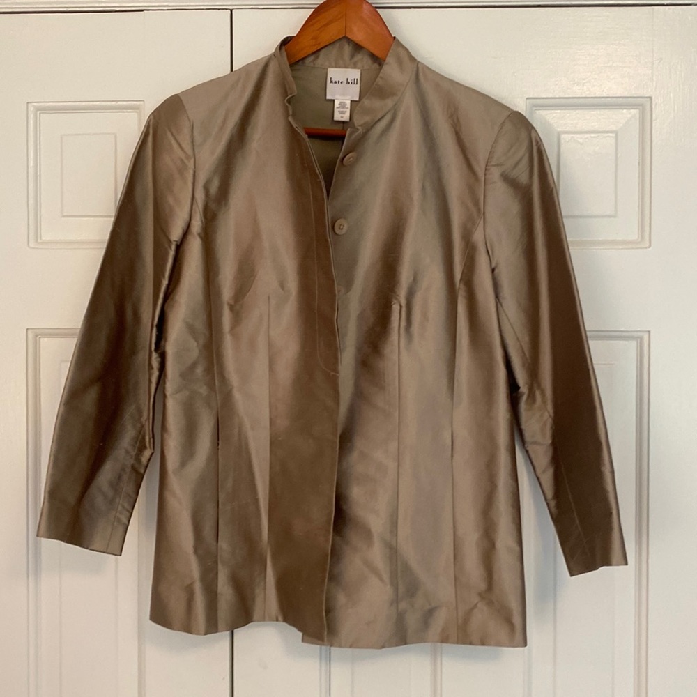 Kate Hill Silk Blazer 10 Petit